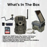 Stealth Cam 36MP Fusion Max Cellular Trail Camera with Solar Power Pack and Camera Holder Bundle