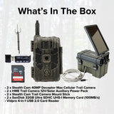 Stealth Cam 40MP Deceptor Max Cellular Trail Camera (2-Pack) with Solar Pack (2-Pack) Bundle