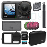 DJI Osmo Action 4 Camera Adventure Combo with 4 Pack ND Filter Set, 128GB SD Memory Card, Carrying C