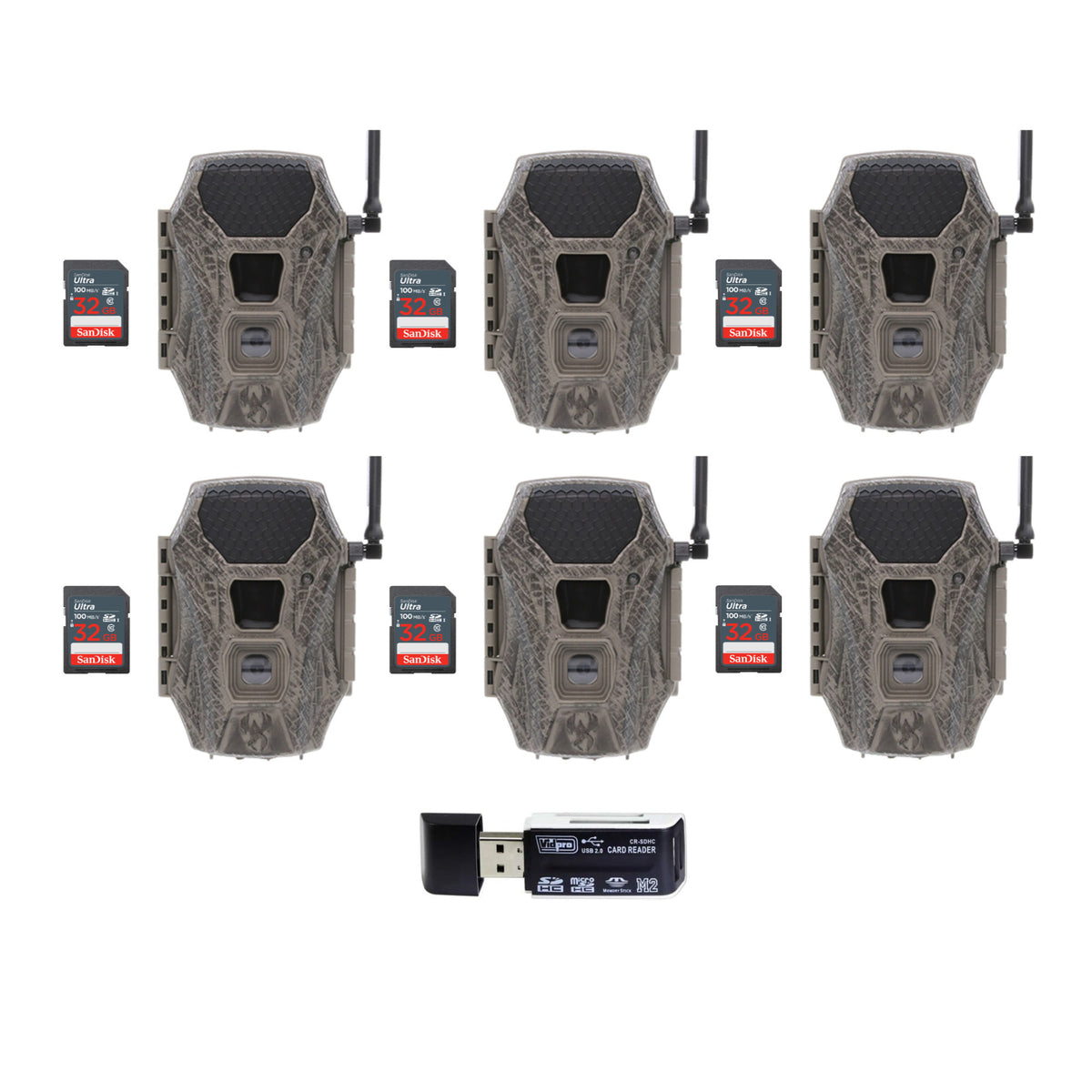 Wildgame Innovations Terra Cell 16MP Cellular Trail Camera (6-Pack) with 6x Memory Card Bundle