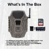 Wildgame Innovations Terra Cell 16MP Cellular Trail Camera (4-Pack) with 4x Memory Card Bundle