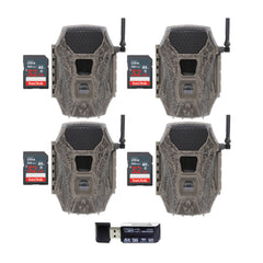 Wildgame Innovations Terra Cell 16MP Cellular Trail Camera (4-Pack) with 4x Memory Card Bundle