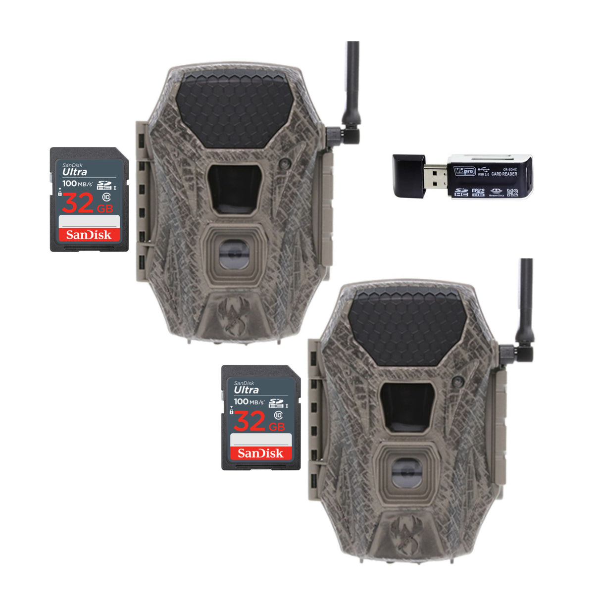 Wildgame Innovations Terra Cell 16MP Cellular Trail Camera (2-Pack) with 2x Memory Card Bundle