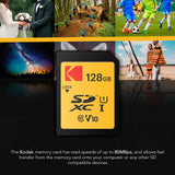 Kodak 128GB SDXC Premium Performance Class 10 UHS-I U1 V10 Full HD Memory Card (10-Pack) Bundle