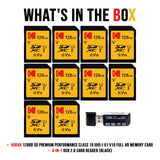 Kodak 128GB SDXC Premium Performance Class 10 UHS-I U1 V10 Full HD Memory Card (10-Pack) Bundle