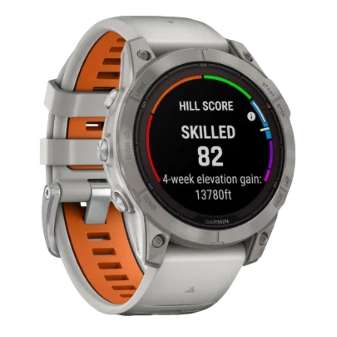 Garmin fenix 7 Pro Sapphire Solar Edition Water-Resistant GPS Smartwatch (Fog Gray and Ember Orange)