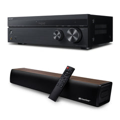 Sony STRDH190 2 Channel Stereo Receiver with Phono Inputs and Bluetooth Connectivity with 60-Watt Compact Wireless 2.0ch Soundbar with Bluetooth bundle
