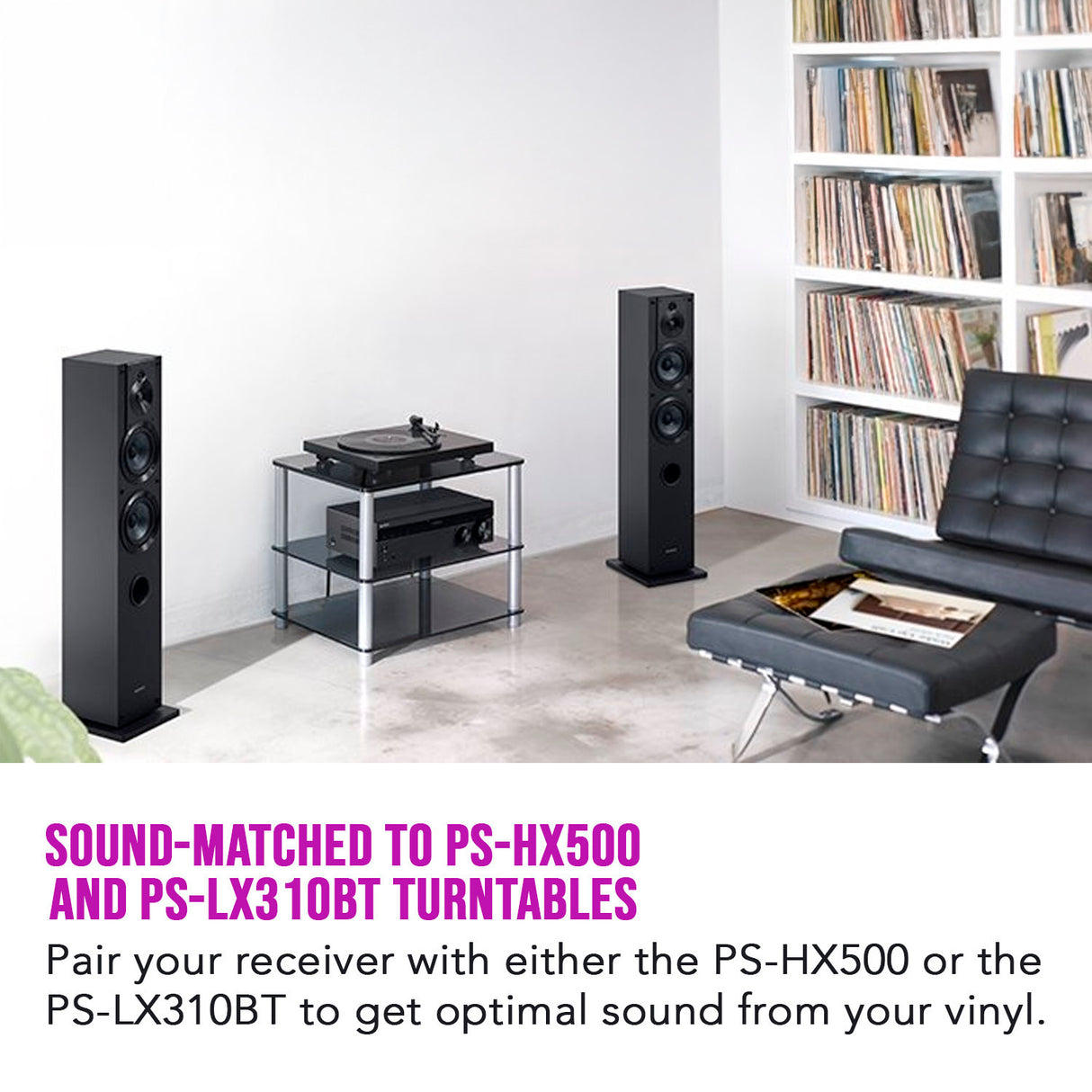 Sony 2 Channel Stereo Receiver with Phono Inputs and Bluetooth Connectivity with Soundbar Bundle