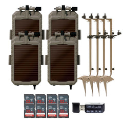 Stealth Cam Adjustable Multi-Pivot Mounting Post (4-Pack) with 5000mAh Solar Battery (4-Pack) Bundle
