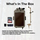 Stealth Cam Adjustable Multi-Pivot Mounting Post for Trail Camera and Solar Pak Battery Bundle
