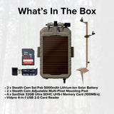 Stealth Cam Adjustable Multi-Pivot Mounting Post (2-Pack) with 5000mAh Solar Battery (2-Pack) Bundle