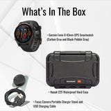 Garmin fenix 8 43mm GPS Smartwatch (Carbon Gray DLC Titanium and Black-Pebble Gray) Bundle