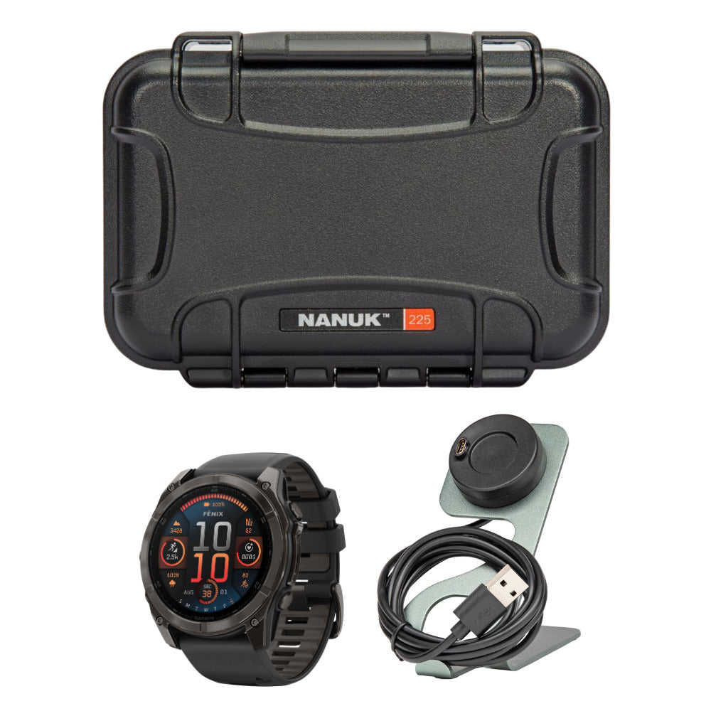 Garmin Fenix 8 Sapphire 51mm GPS Smartwatch with AMOLED Display (Black and Pebble Gray) Bundle