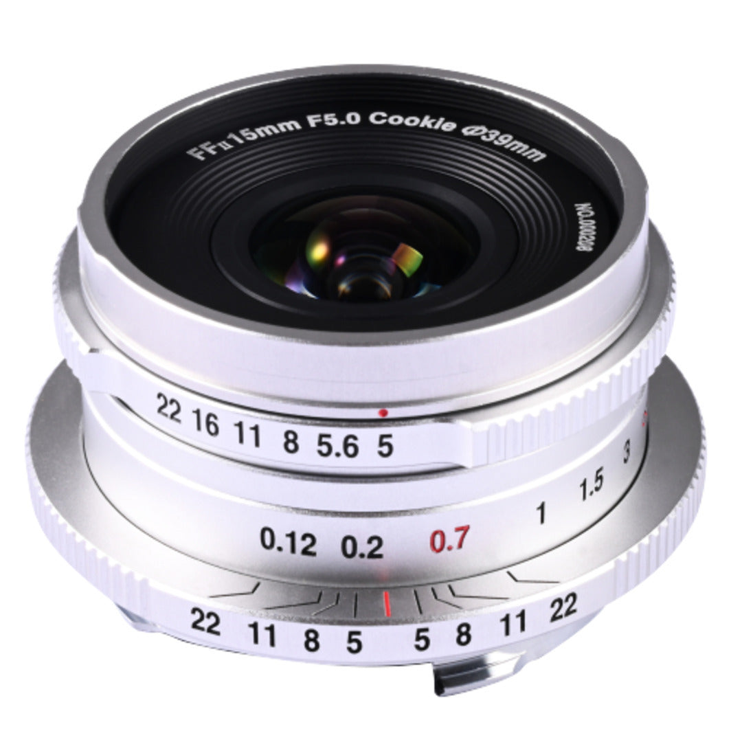 Laowa 15mm f5 Cookie FF Lens with 110-Degree Angle of View and Compact Body (Silver, Canon RF Mount)