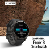 Garmin Fenix 8 43mm GPS Smartwatch (Carbon Gray DLC Titanium and Black-Pebble Gray) Bundle