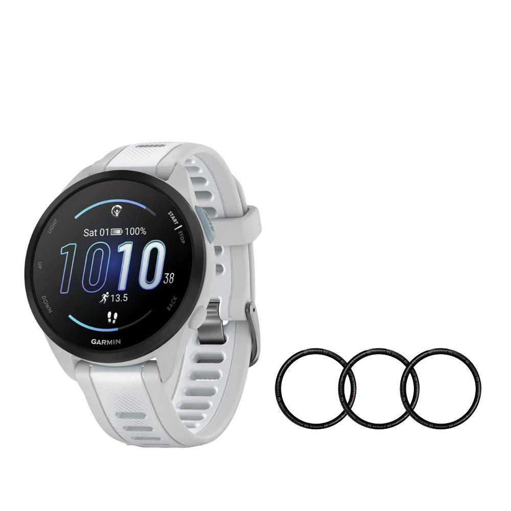 Garmin Forerunner 165 GPS Running Smartwatch (Mist Gray and Whitestone) with Screen Protector Bundle