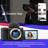 Sony Alpha ZV E10 II Content Creators Black Camera with Mirrorless Lens Bundle