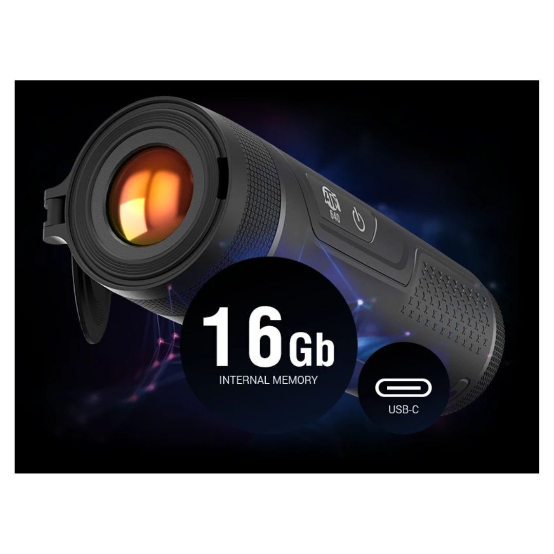 ATN BlazeTrek 619 Thermal Monocular with 5 Color Palettes, 16GB Storage, and Compact Design (Black)