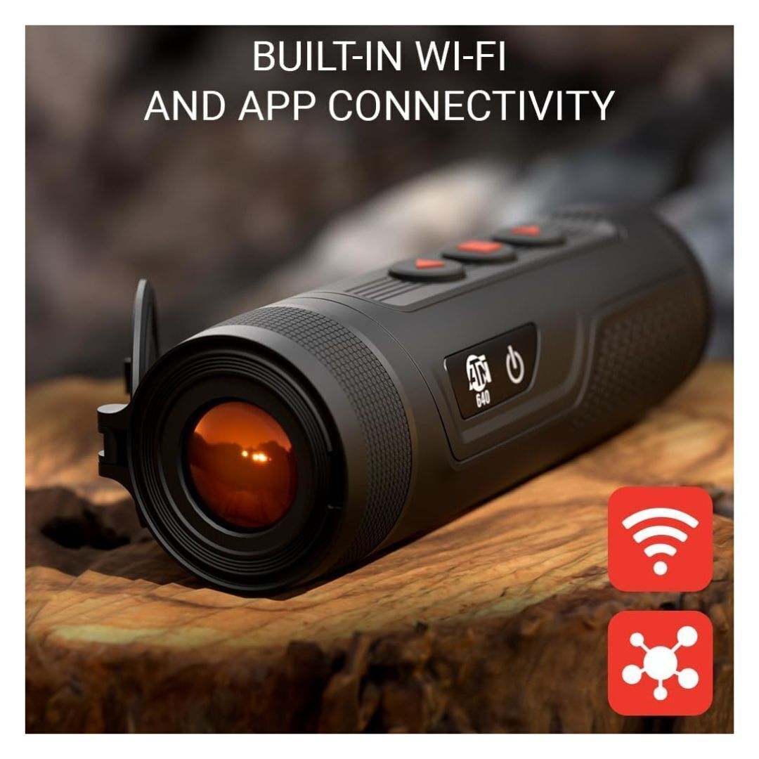 ATN BlazeTrek 619 Thermal Monocular with 5 Color Palettes, 16GB Storage, and Compact Design (Black)