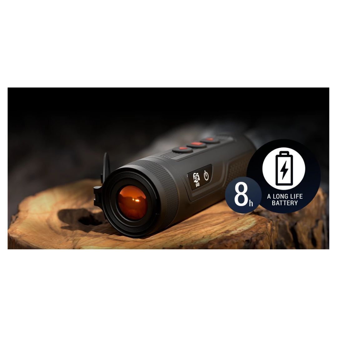 ATN BlazeTrek 619 Thermal Monocular with 5 Color Palettes, 16GB Storage, and Compact Design (Black)