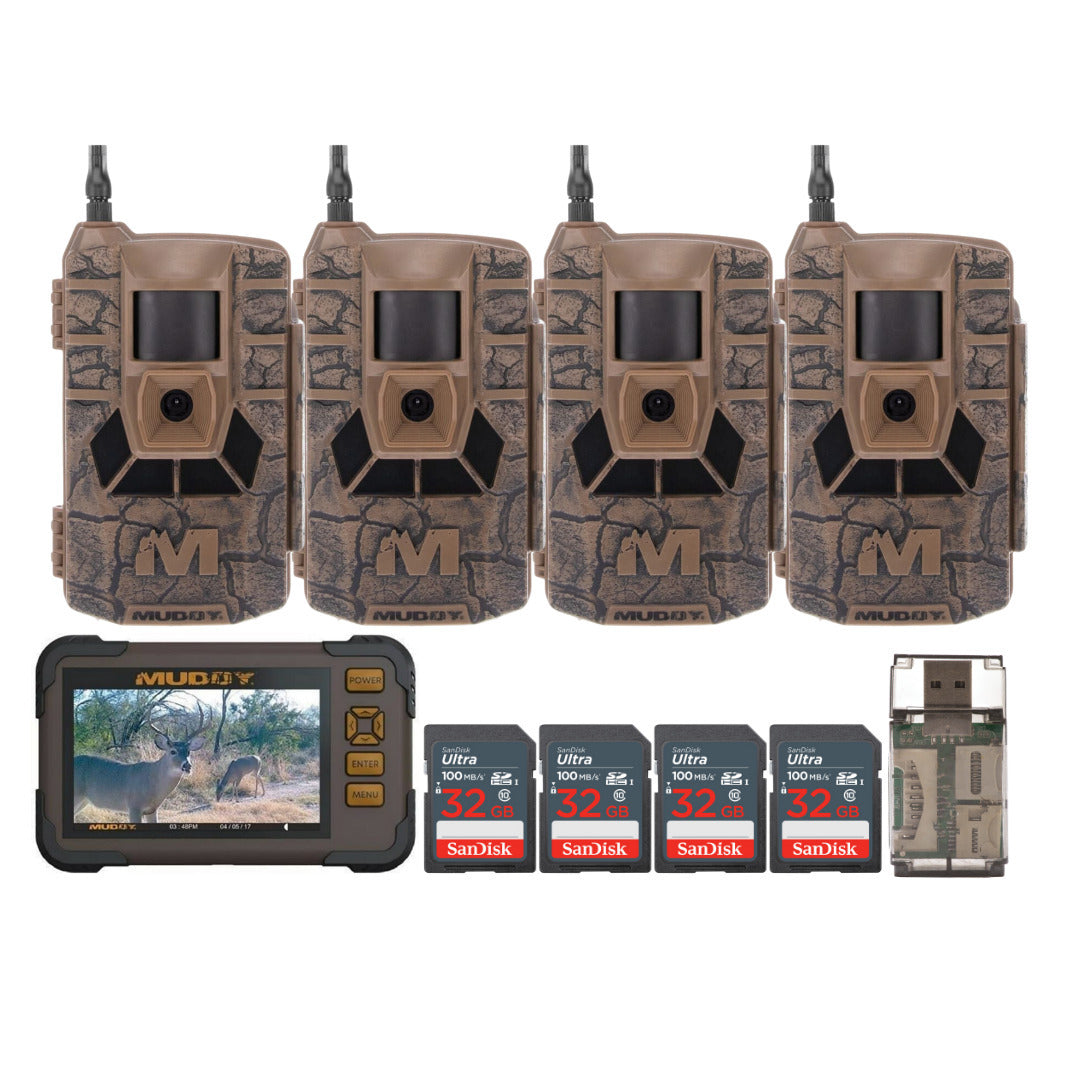Muddy Matrix 36MP Imaging Cellular Trail Camera with On Demand Photo (4-Pack) Bundle