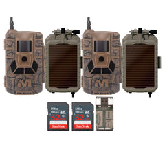 Muddy Matrix 36MP Imaging Cellular Trail Camera (2-Pack) with Solar Battery (2-Pack) Bundle