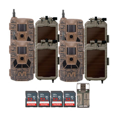 Muddy Matrix 36MP Imaging Cellular Trail Camera (4-Pack) with Solar Battery (4-Pack) Bundle
