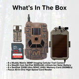 Muddy Matrix 36MP Imaging Cellular Trail Camera (6-Pack) with Solar Battery (6-Pack) Bundle