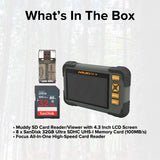 Muddy SD Card Reader or Viewer with 4.3 Inch LCD Screen with 32GB UHS-I Memory Card (8-Pack) Bundle