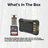 Muddy SD Card Reader or Viewer with 4.3 Inch LCD Screen with 32GB UHS-I Memory Card (2-Pack) Bundle