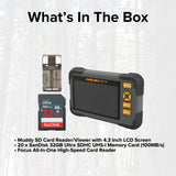 Muddy SD Card Reader or Viewer with 4.3 Inch LCD Screen with 32GB UHS-I Memory Card (20-Pack) Bundle