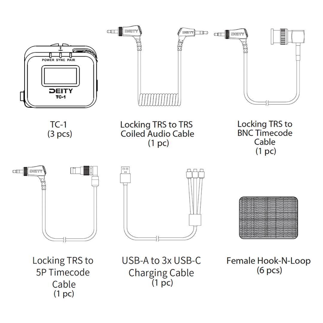Deity Microphones TC-1 Wireless Timecode Generator Box, 3-Pack