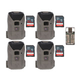 Wildgame Innovations Wraith 2.0 Trail Camera (4-Pack) with 4 x 32GB Ultra SDHC Memory Card Bundle