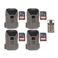 Wildgame Innovations Wraith 2.0 Trail Camera (4-Pack) with 4 x 32GB Ultra SDHC Memory Card Bundle