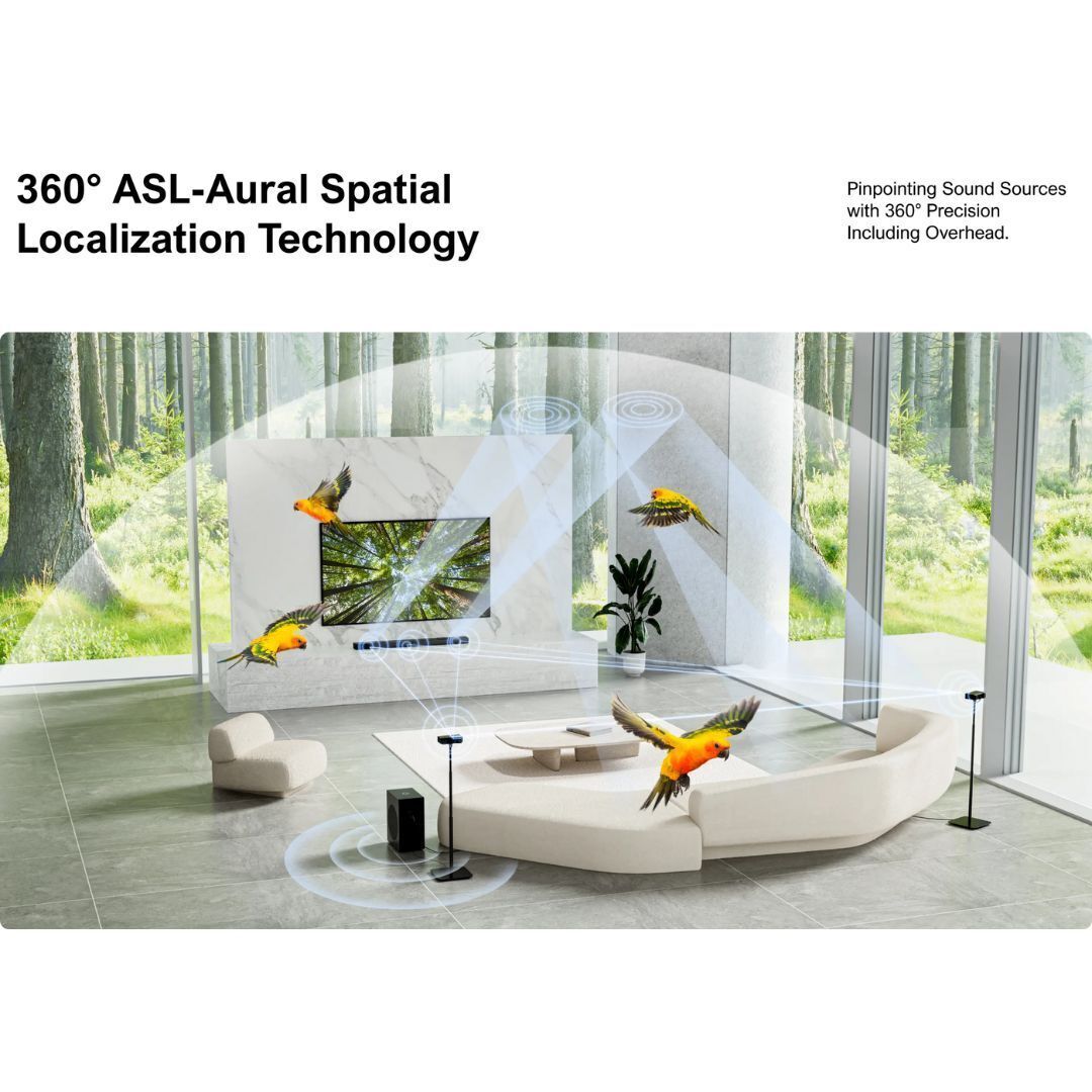 Ultimea Nova S80 5.1.2 Channel True Dolby Atmos Soundbar with 8-Inch Wireless Big Subwoofer (Black)