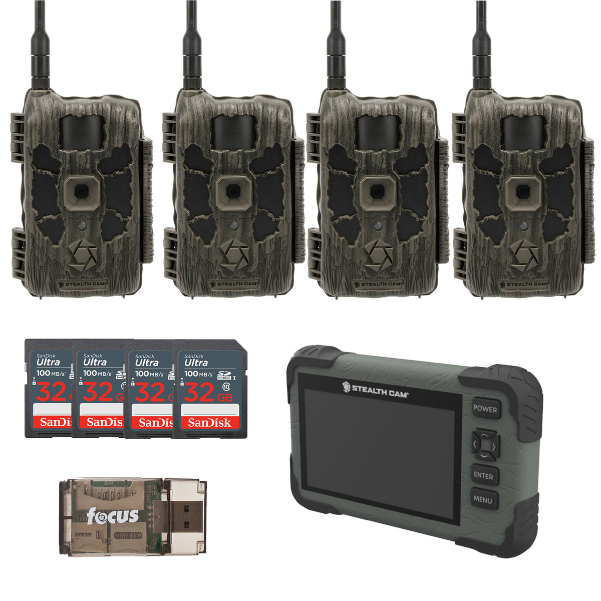 Stealth Cam 40MP Deceptor Max Cellular Trail Camera with 0.4-Second Trigger Speed (4-Pack) Bundle