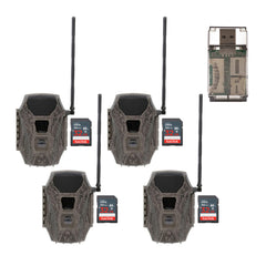 Wildgame Innovations Terra Cell XT 24MP Cellular Trail Camera (Dual Network, 4-Pack) Bundle
