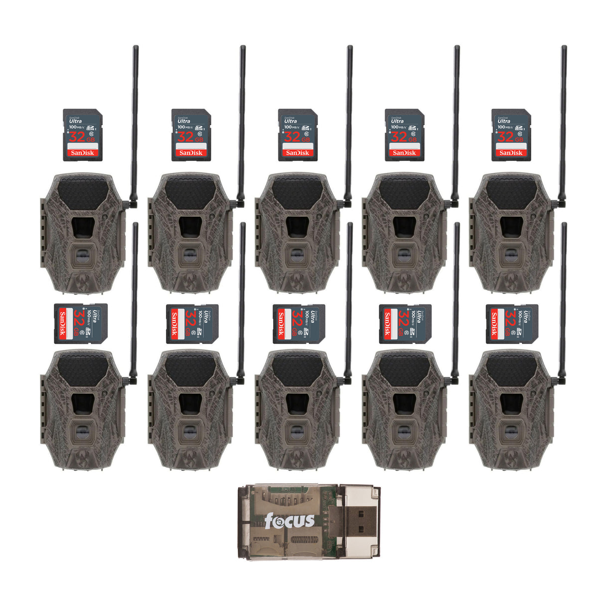 Wildgame Innovations Terra Cell XT 24MP Cellular Trail Camera (Dual Network, 10-Pack) Bundle
