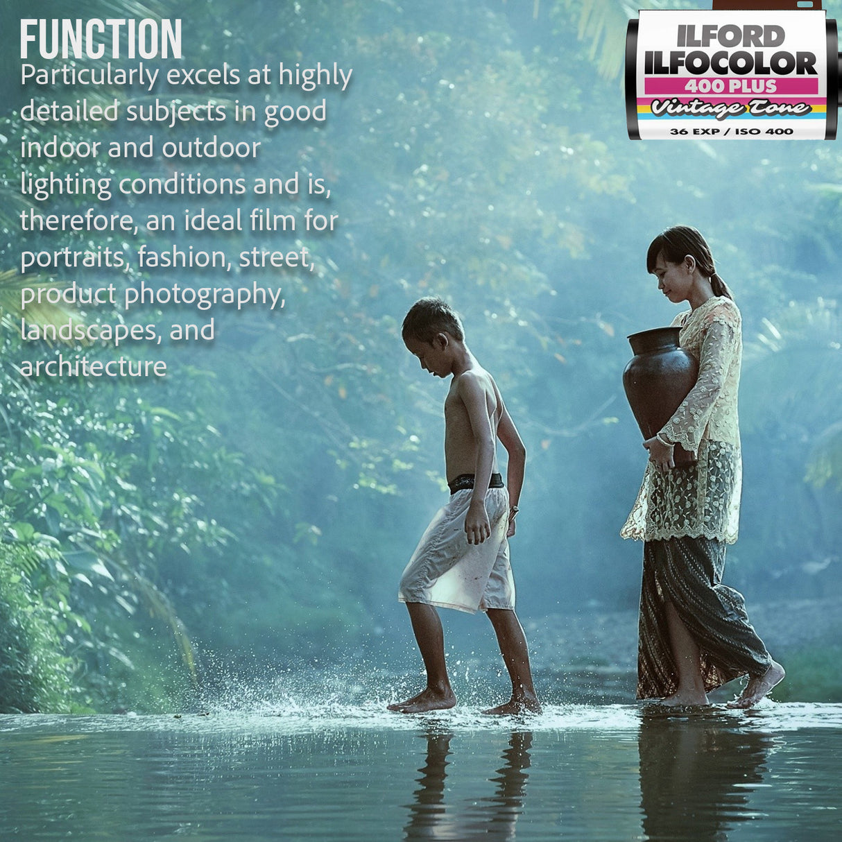 Ilford ILFOCOLOR 400 Plus 35mm Vintage Tone Color Film ISO 400 Bundle (10-Pack)