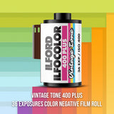 Ilford ILFOCOLOR 400 Plus 35mm Vintage Tone Color Film ISO 400 Bundle (10-Pack)