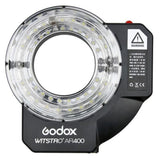 Godox Wistro AR400 Ring Flash with Li-Ion Battery Unibody Design and Shadow-Free Lighting (Black)