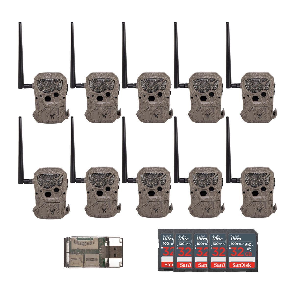 Wildgame Innovations Encounter 20MP Cellular Trail Camera with QR Code Setup (Brown, 10-Pack) Bundle