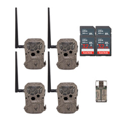 Wildgame Innovations Encounter 20MP Cellular Trail Camera with QR Code Setup (Brown, 4-Pack) Bundle