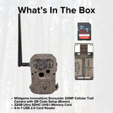 Wildgame Innovations Encounter 20MP Cellular Trail Camera with QR Code Setup (Brown) Bundle