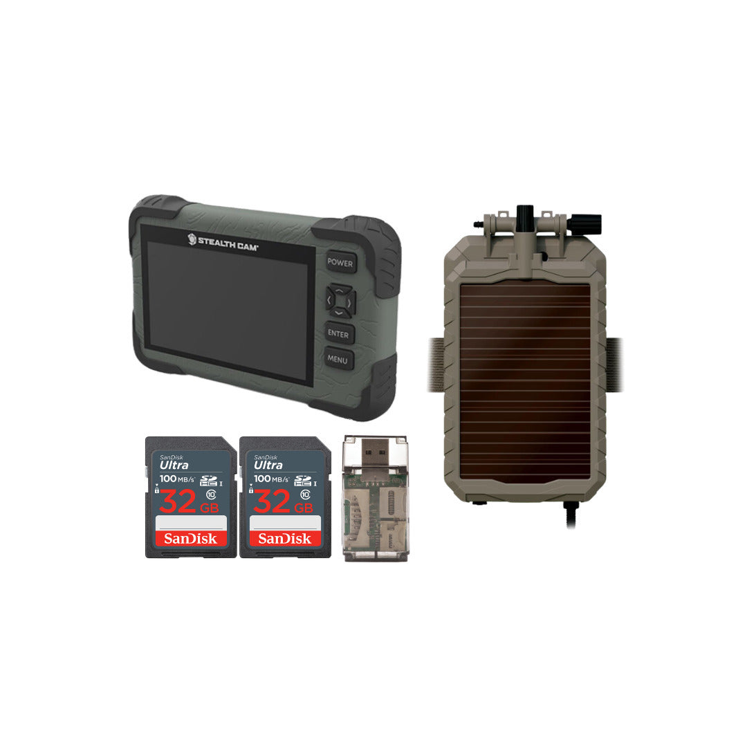 Stealth Cam Adjustable Multi-Pivot Mounting Post for Trail Camera with Card Reader Bundle