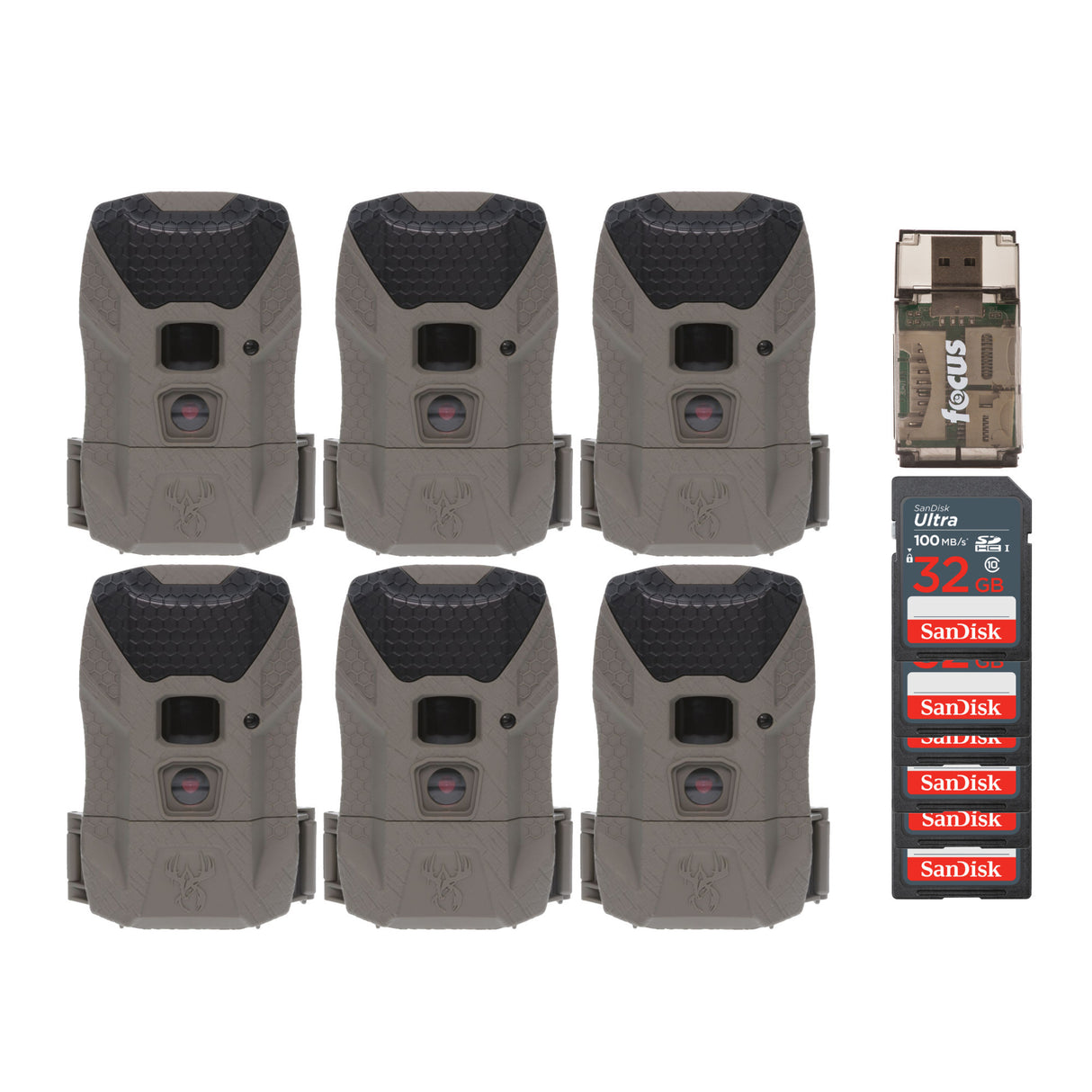 Wildgame Innovations Wraith 2.0 Lightsout Trail Camera with 40 Infrared LEDs (6-Pack) Bundle