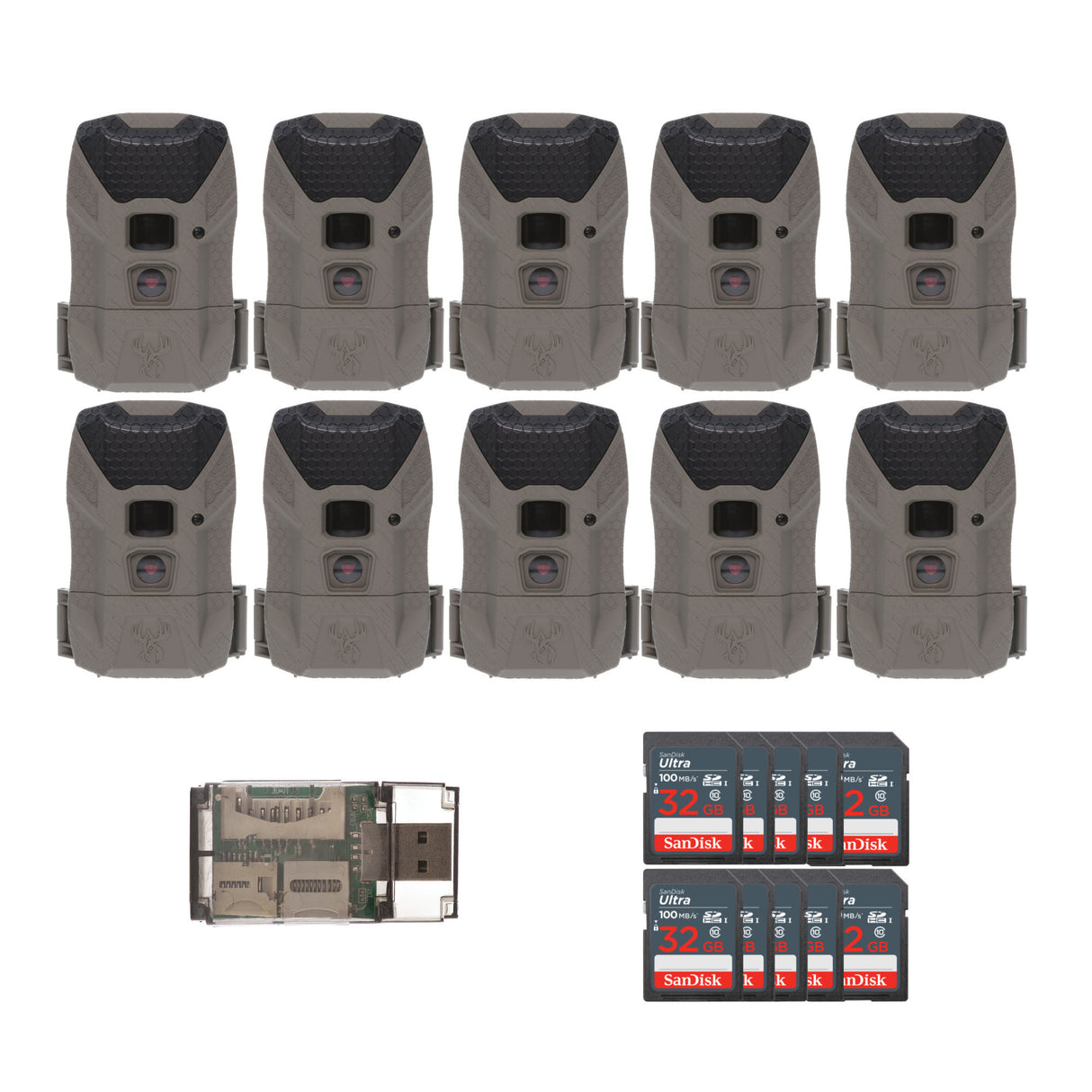 Wildgame Innovations Wraith 2.0 Lightsout Trail Camera with 40 Infrared LEDs (10-Pack) Bundle