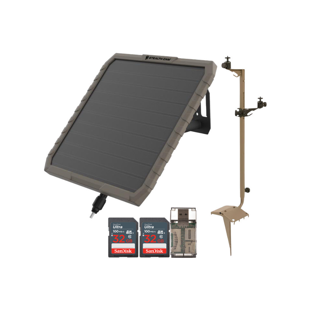 Stealth Cam Adjustable Multi-Pivot Mounting Post for Trail Camera and Battery Bundle