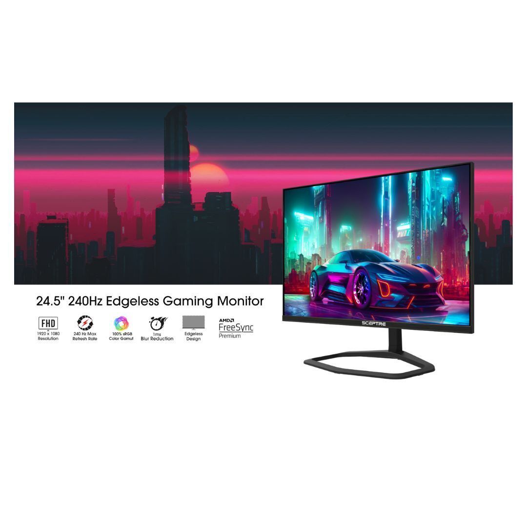 Sceptre E255B-FWD240 25-Inch 240Hz Full HD Gaming Monitor with AMD FreeSync Premium (Black)
