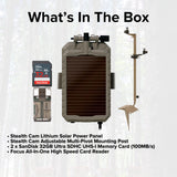 Stealth Cam Adjustable Multi-Pivot Mounting Post with Solar Power Panel Bundle